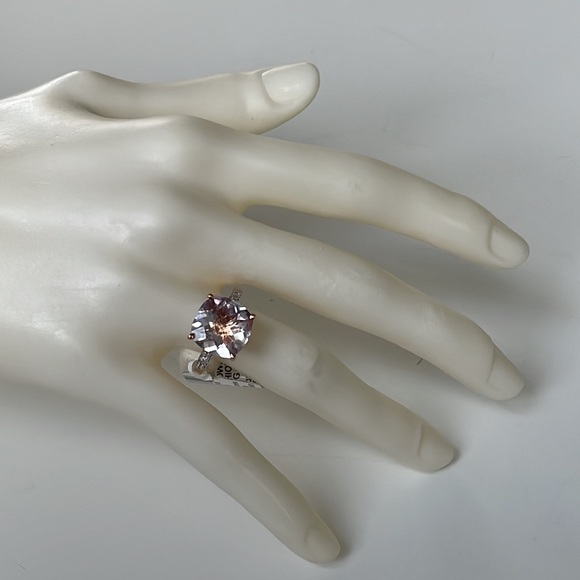 NWT Pink Amethyst/Diamond Rose Gold Ring Size 7 - Picture 2 of 15